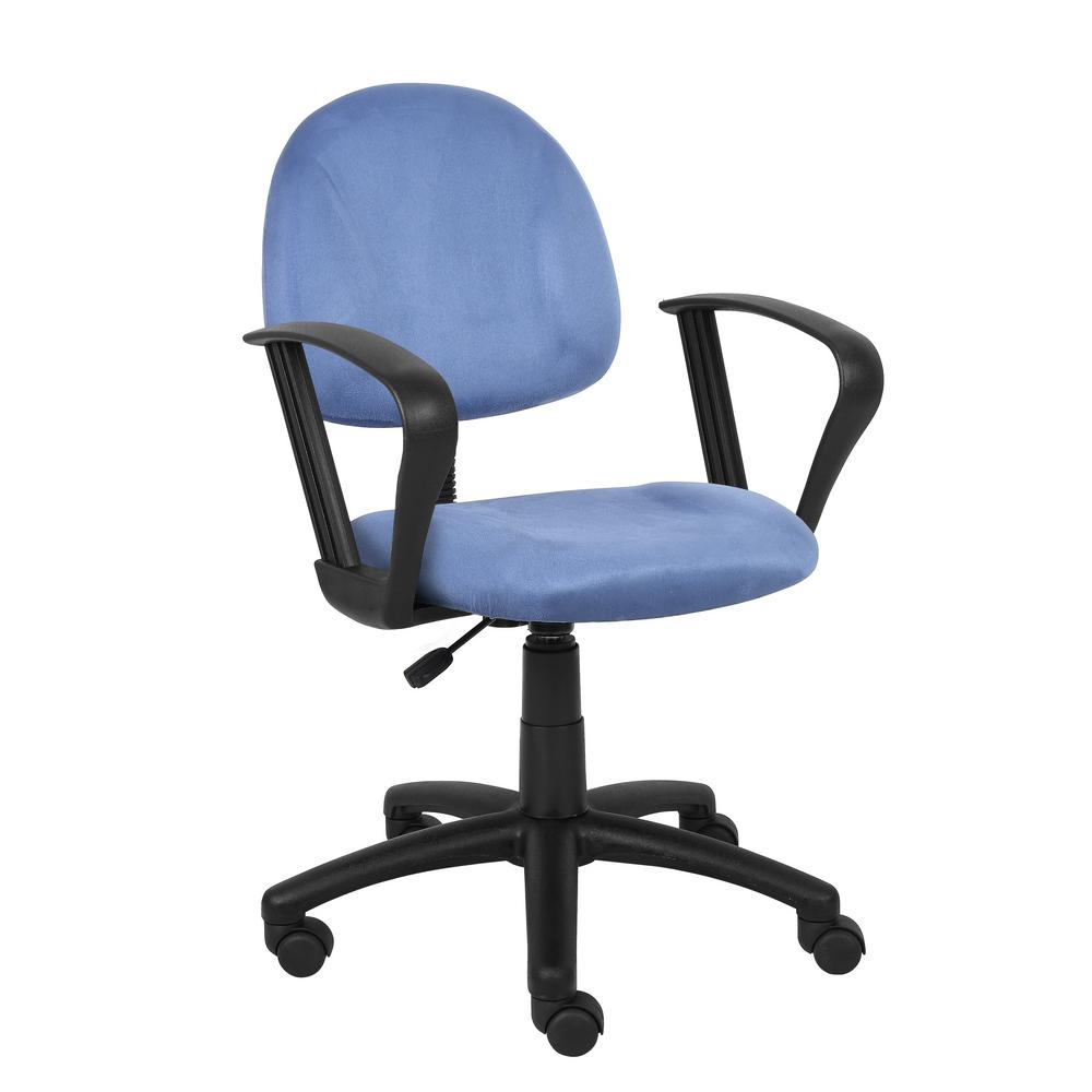 Blue Microfiber Deluxe Posture Chair With Loop Arms