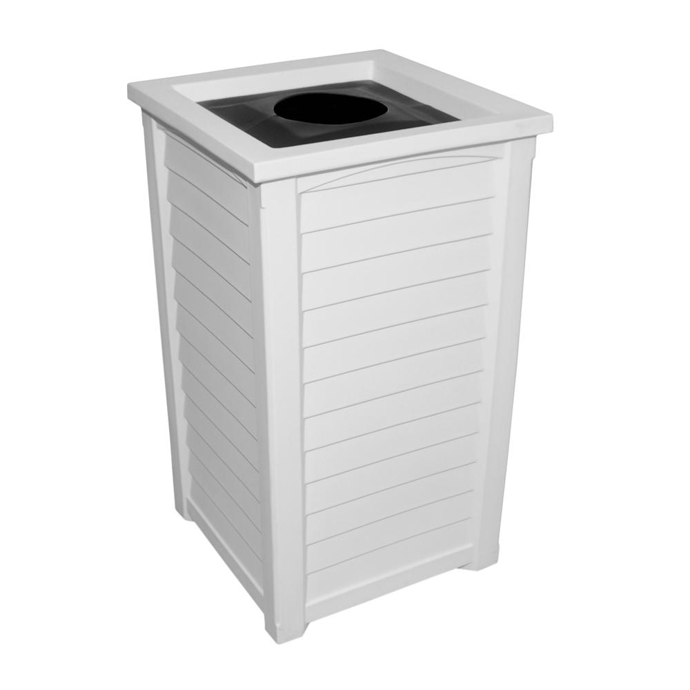 White Mayne Outdoor Trash Cans Recycling The Home White Trash Can