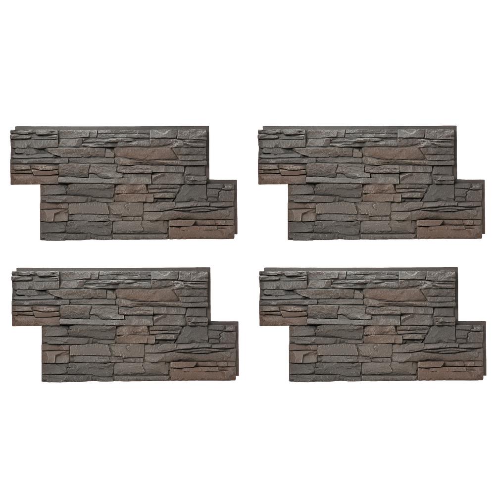 Faux Stone Siding Veneer The Home Depot Stacked Stone 24 In X 42 Coffee Faux Siding