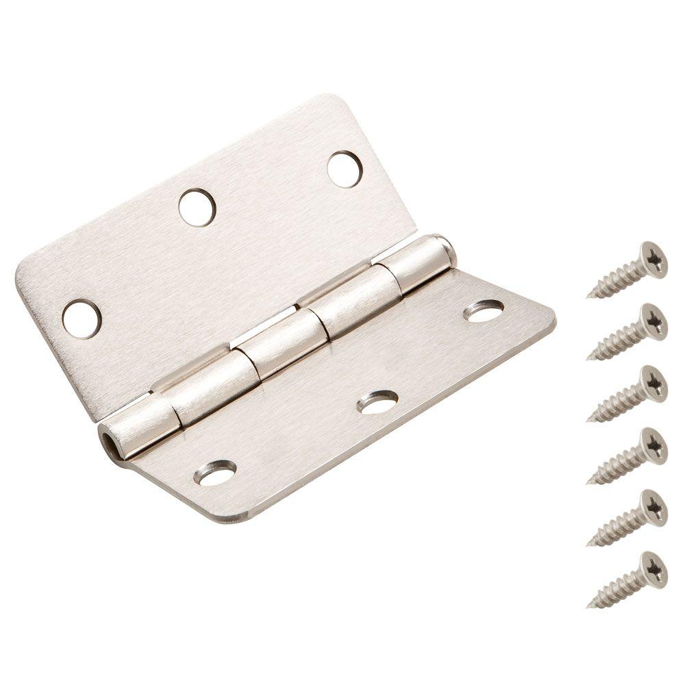 Everbilt 31/2 in. x 1/4 in. Radius Satin Nickel Door Hinge14985 The