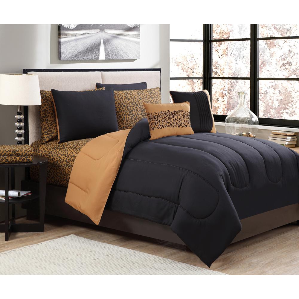 Geneva Home Fashion Cheetah 9 Piece Queen Bed In A Bag Geneva Home Fashion Cheetah 9 Piece Queen Bed In A Bag