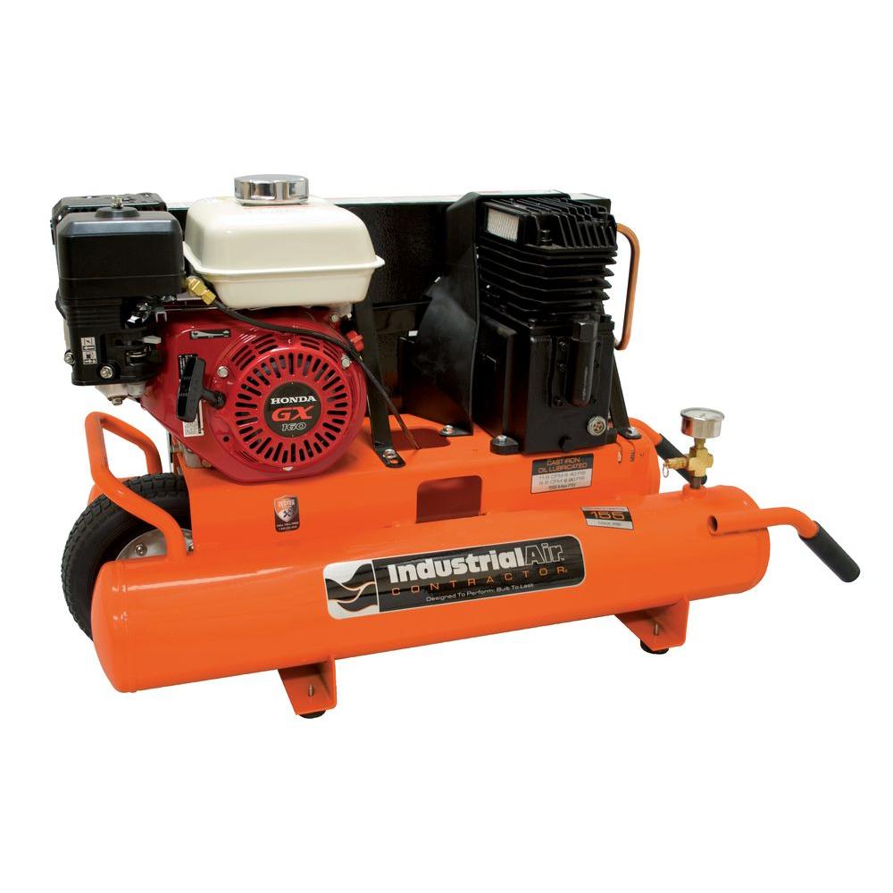 Industrial Air 8 Gal. Portable Wheelbarrow Air Compressor with 5.5 HP Honda Gas Engine