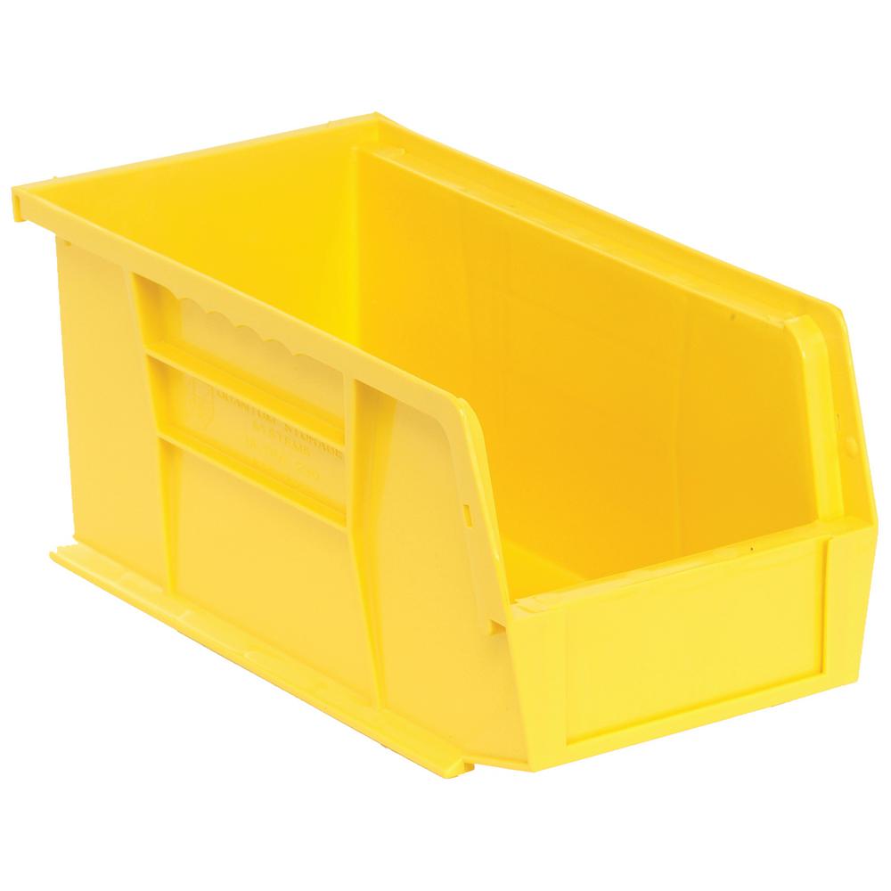 Edsal 1.3-Gal. Stackable Plastic Storage Bin in Yellow (12-Pack ...