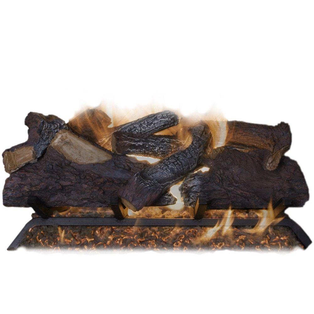 American Gas Log Dundee Oak 24 In Vented Natural Gas Fireplace
