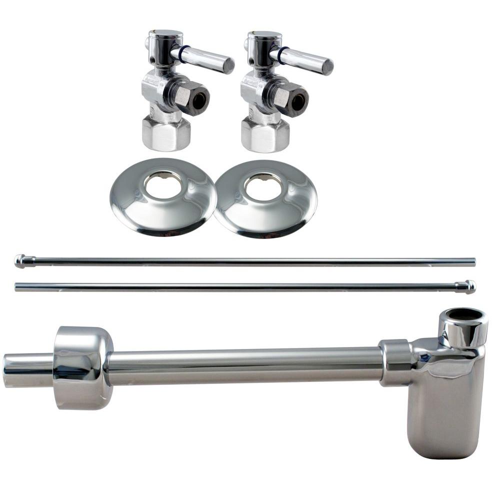 Westbrass 1/2 in. IPS Lever Handle Angle Stop Complete Pedestal Sink