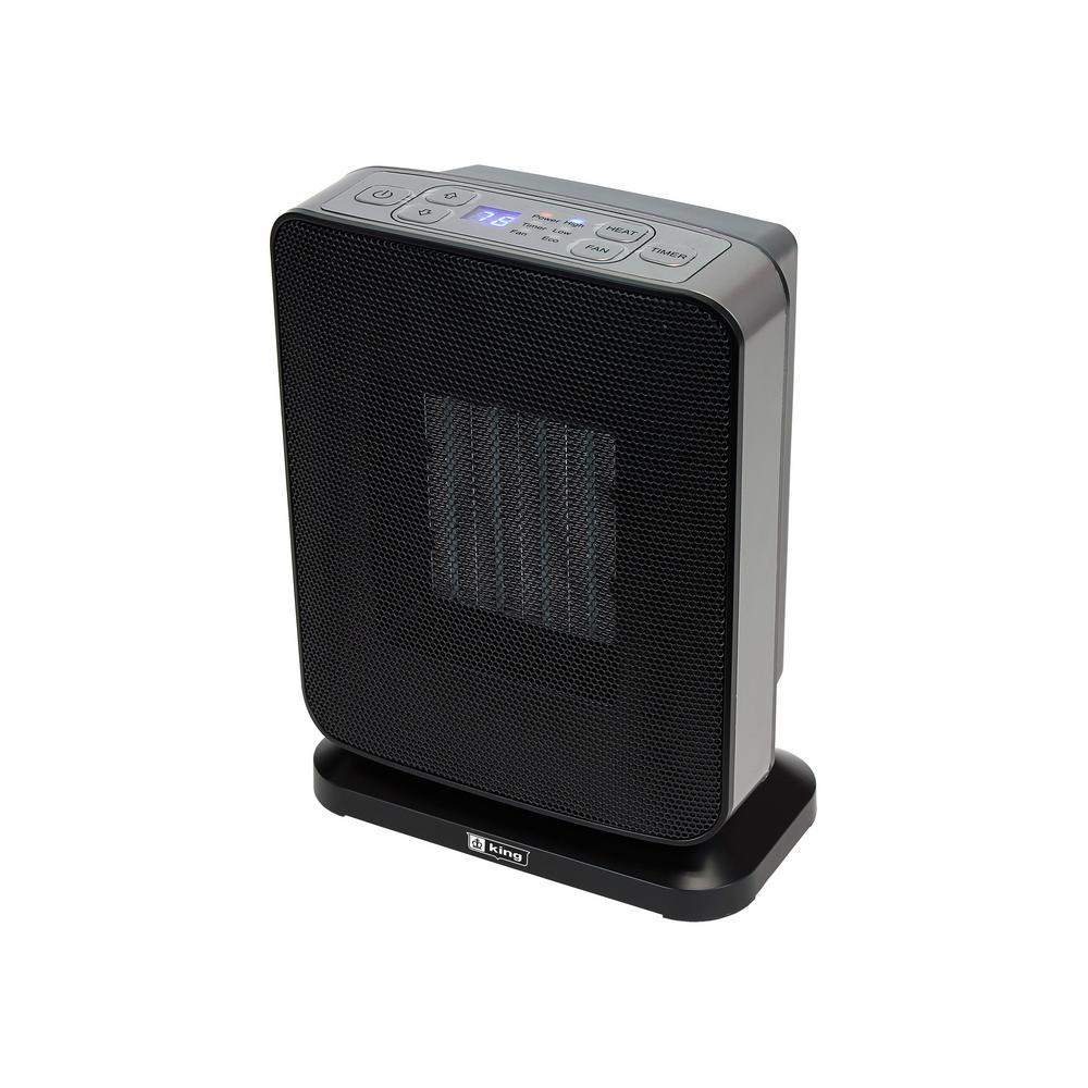 King Electric 1500-Watt Ceramic Electronic Portable Heater with GFCI Plug Black by King Electric