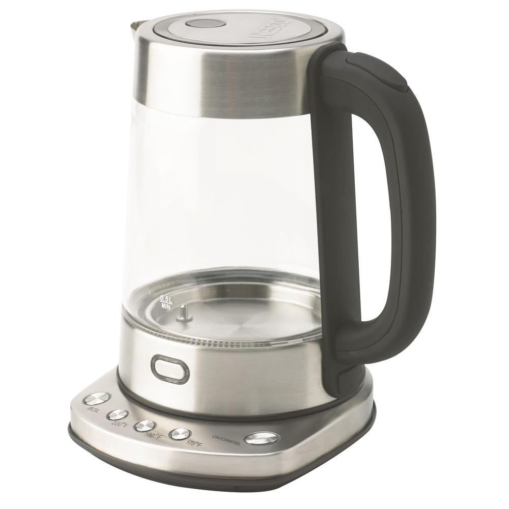 Nesco 7.5-Cup Glass Electric Kettle with Cord Storage GWK03D