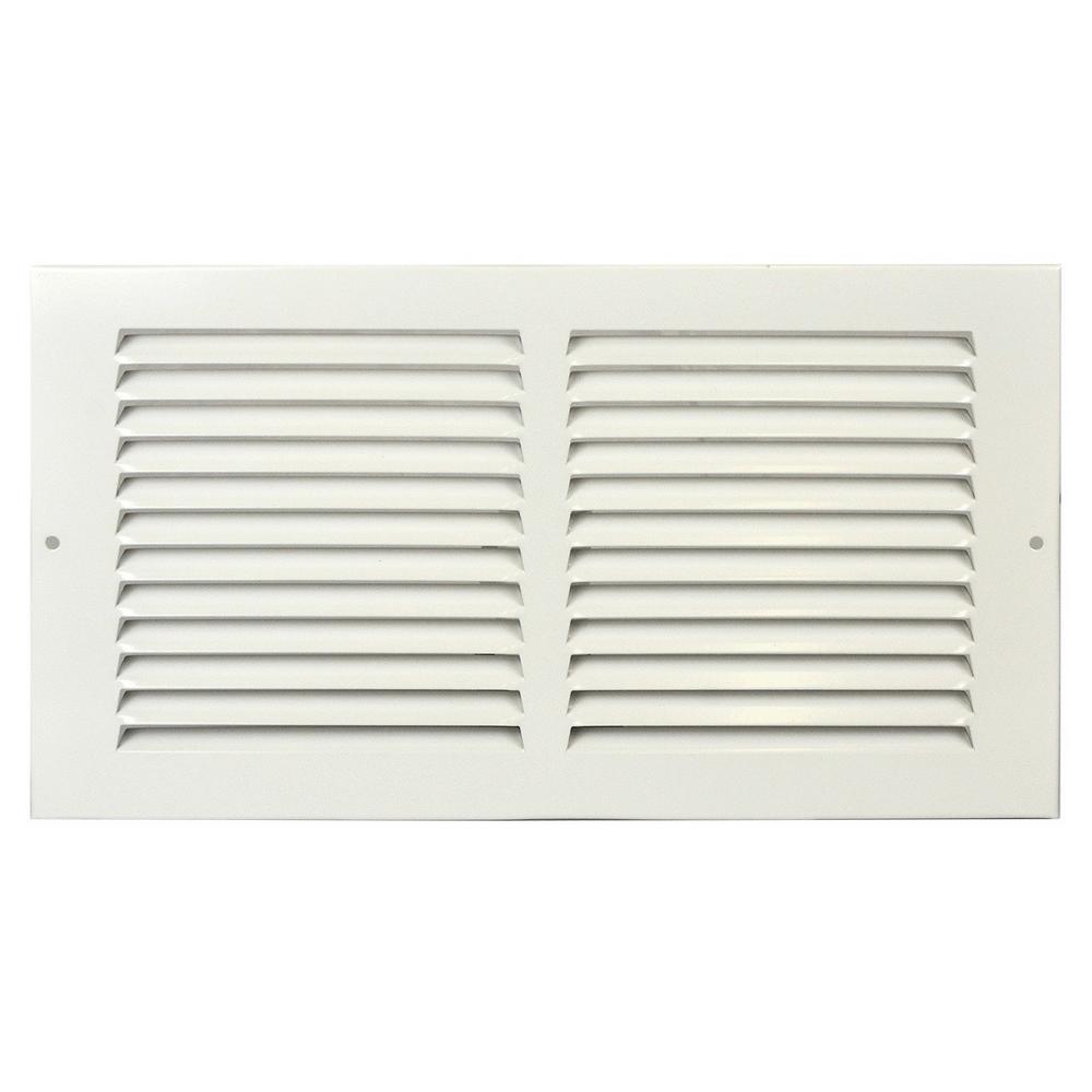 Venti Air 10 in. x 6 in. White Flat Return Air Steel Grille-HRG1006 ...