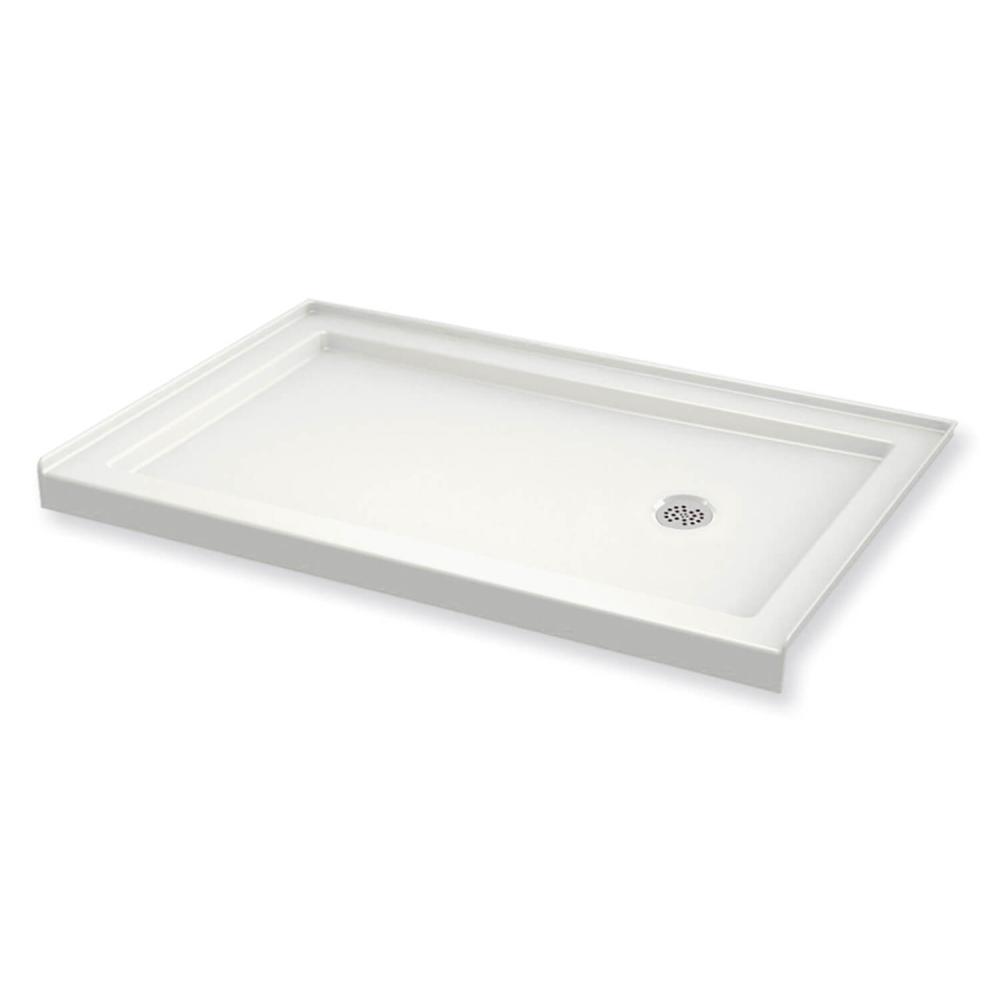 MAAX B3Round 30 in. x 60 in. Single Threshold Shower Base in White