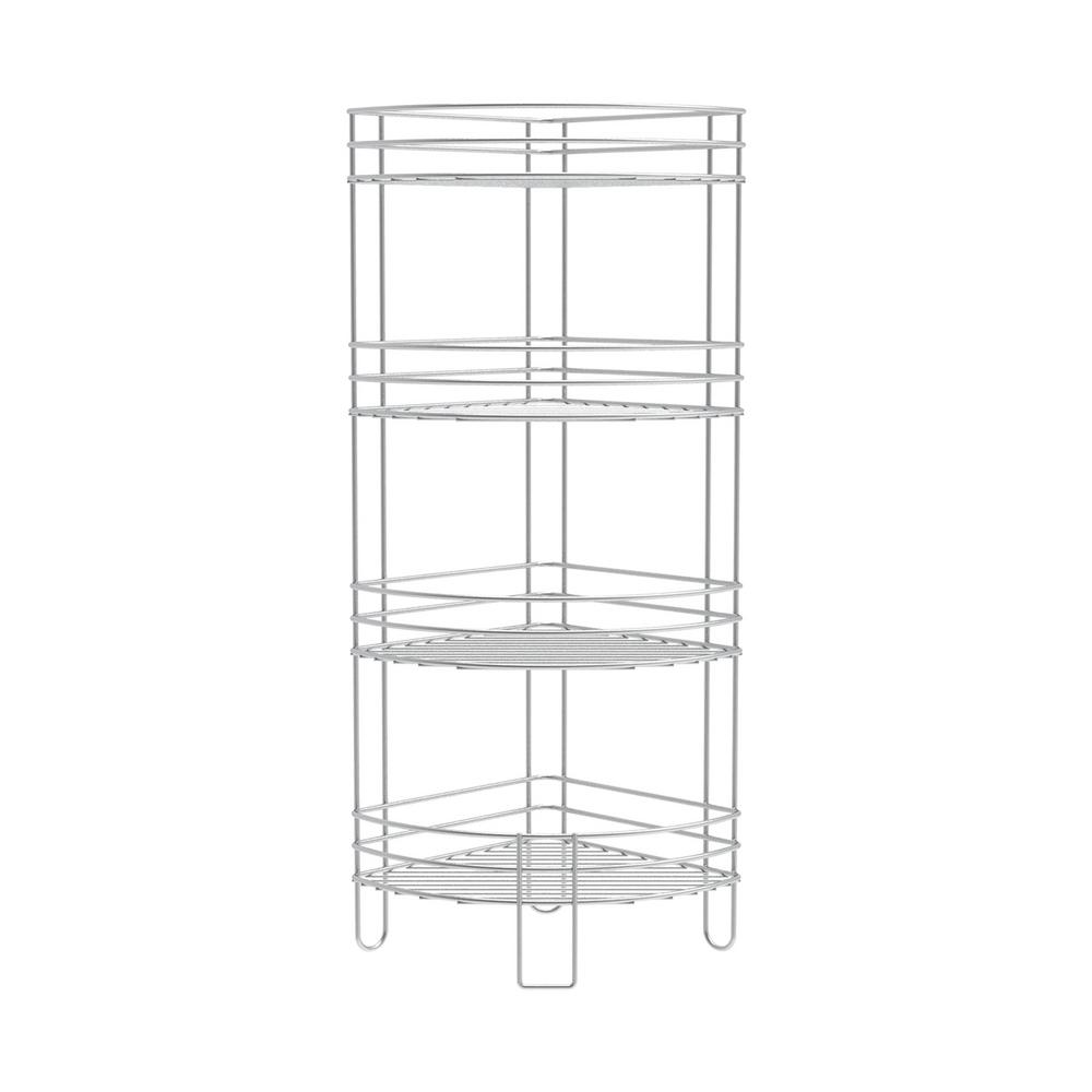 Lavish Home Silver 4 Tier Metal Wire Corner Shelving Unit 11 In W X 32 H 13 D Hw0500106 The Depot - Corner Shelf Unit Lavish Home Silver 4 Tier Metal Wire Corner Shelving Unit 11 In W X 32 H 13 D Hw0500106 The Depot - Corner Shelf Unit