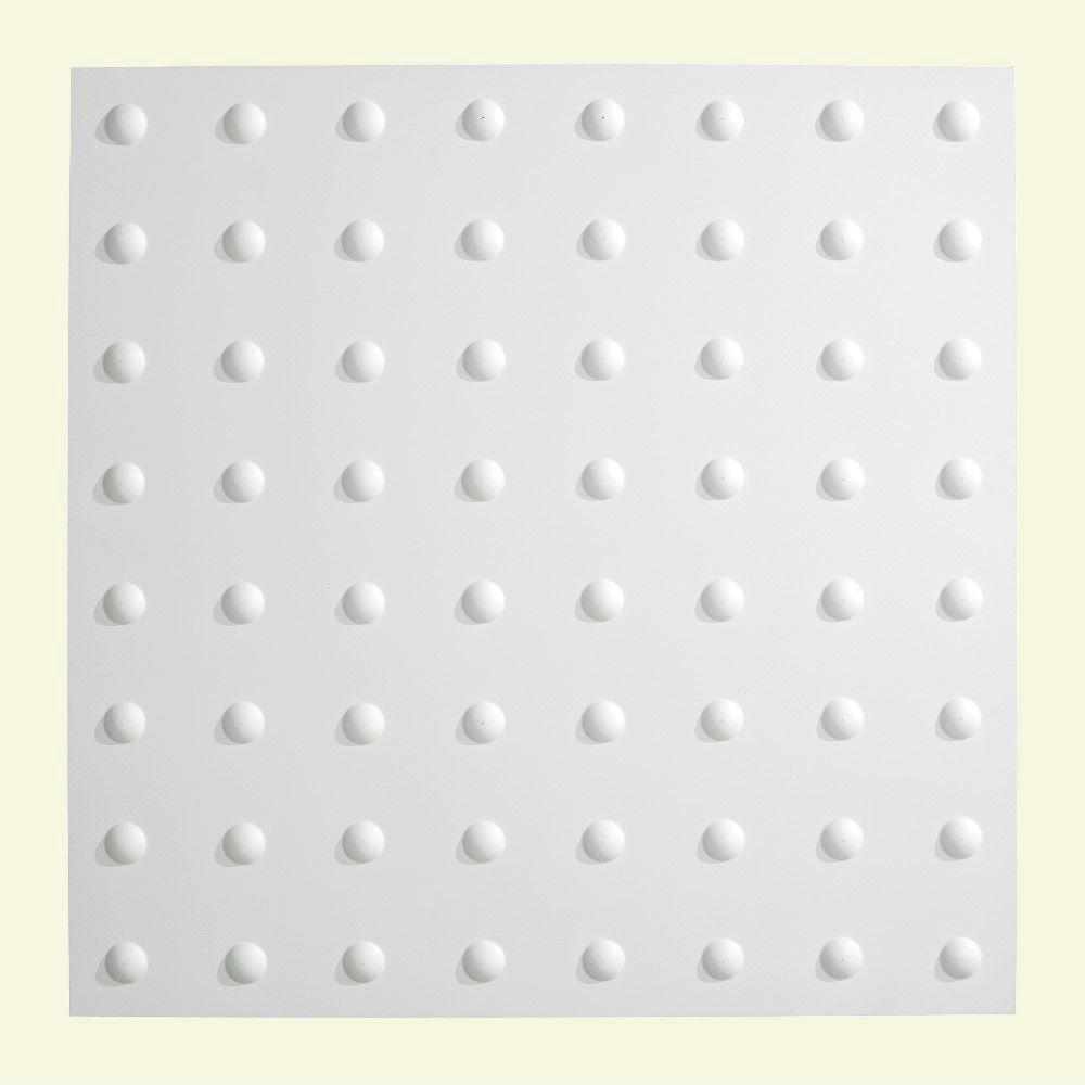 Fasade Dome 2 ft. x 2 ft. Layin Ceiling Tile in Matte WhiteL6301
