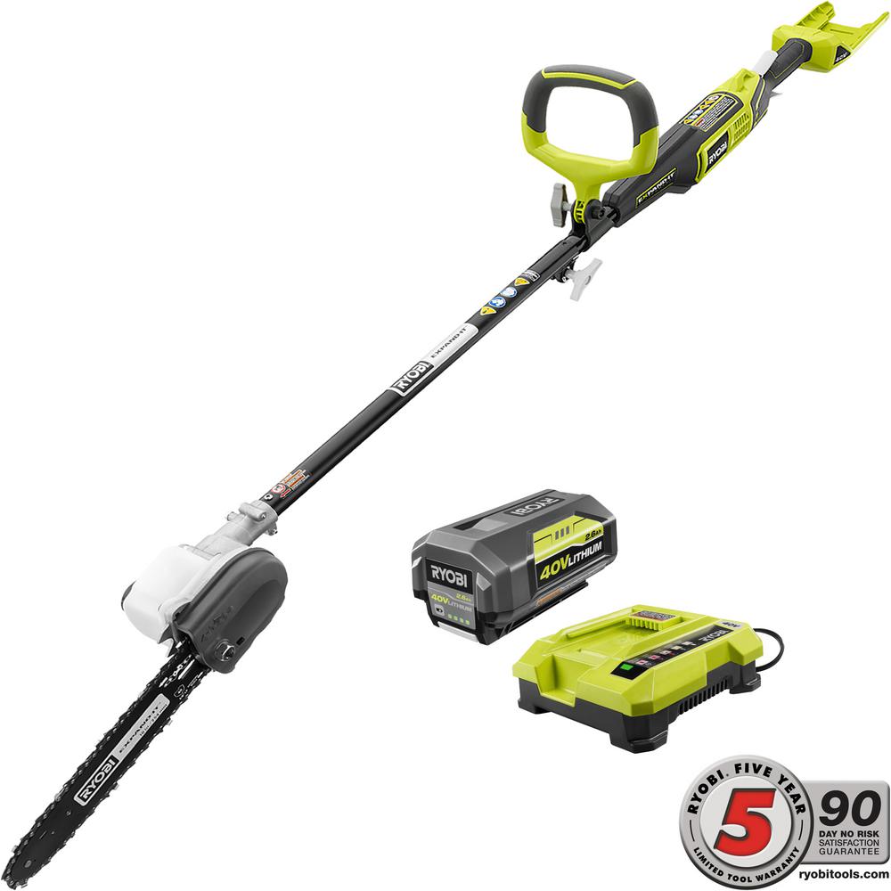 Ryobi Cordless Pole Saw High Capacity Lithium Ion Battery Charger 10 In