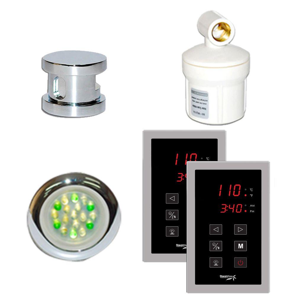 SteamSpa Royal Programmable Steam Bath Generator Touch Pad Control Kit in Chrome