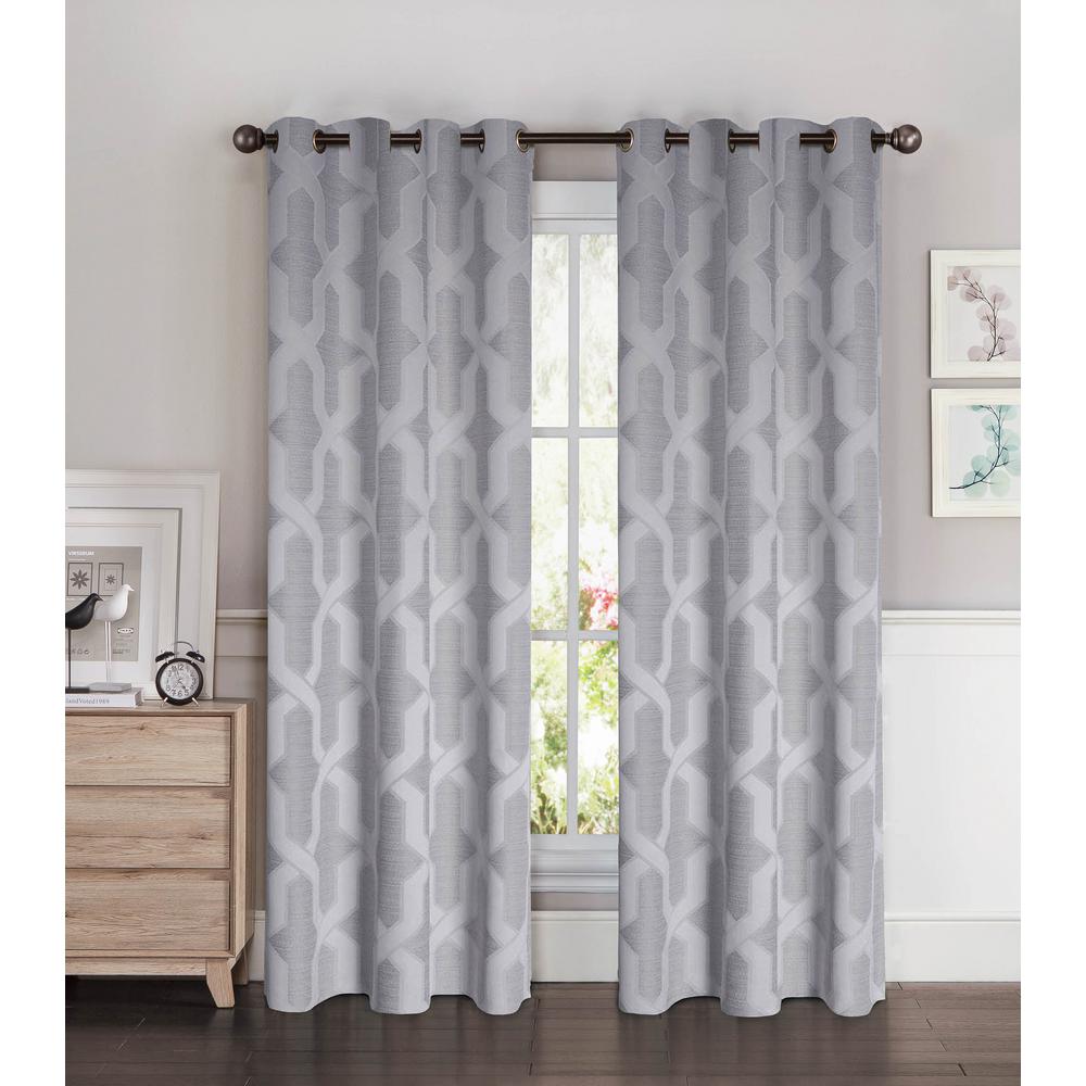Bella Luna SemiOpaque Drona Thermal 84 in. L Room Darkening Grommet Curtain Panel Pair