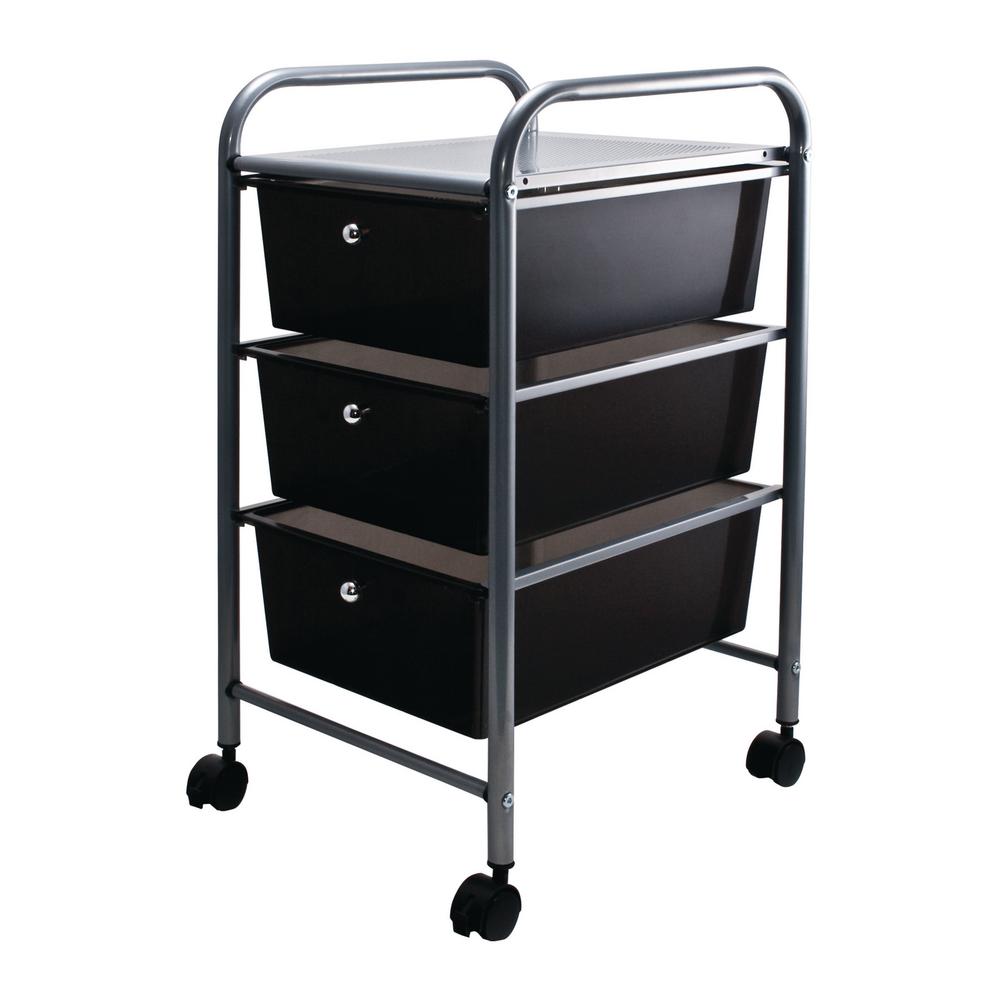 Advantus 3 Drawer Metal File Organizer Cart In Black 34006 The
