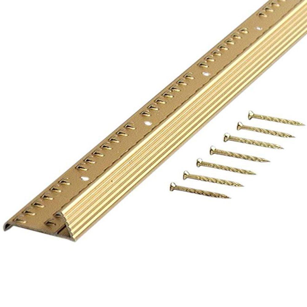Trafficmaster Satin Brass Fluted 36 In Carpet Gripper With Teeth