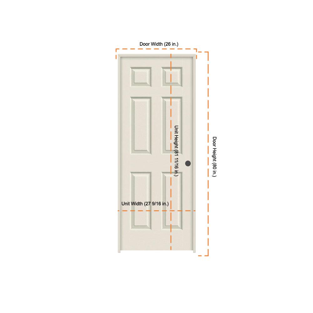 Jeld Wen 26 In X 80 In Colonist Primed Left Hand Textured Molded