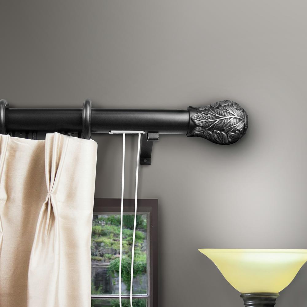 Rod Desyne 84 In 156 In Lacey Decorative Traverse Rod In Satin