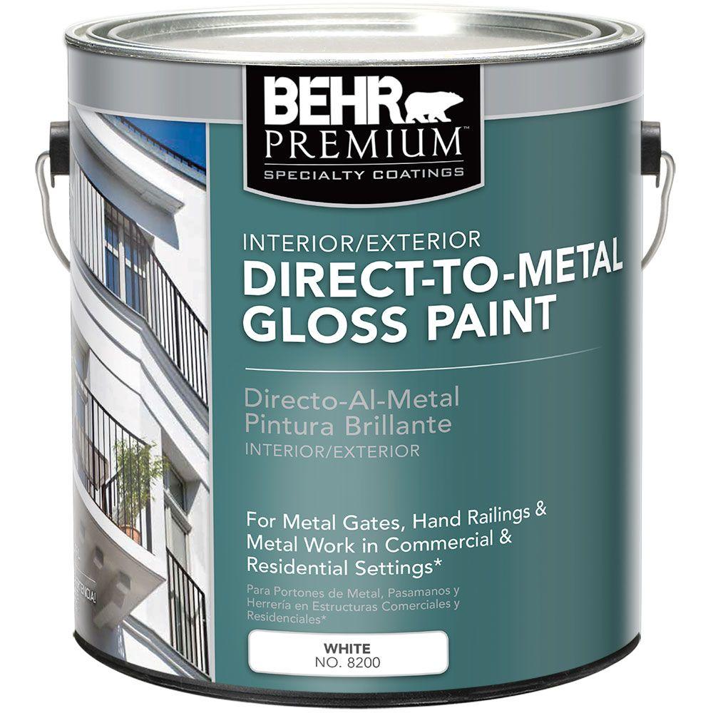 Behr Premium 1 Gal White Gloss Direct To Metal Interior Exterior White Gloss Direct To Metal Interior Exterior Paint
