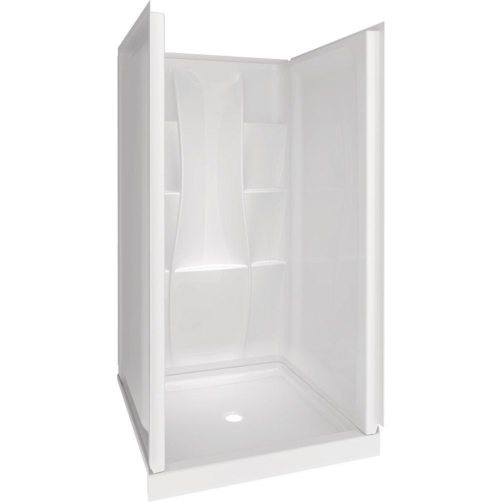 Aquatic A2 36 In X 36 In X 76 In Shower Stall In White 3636cs Aw The Home Depot