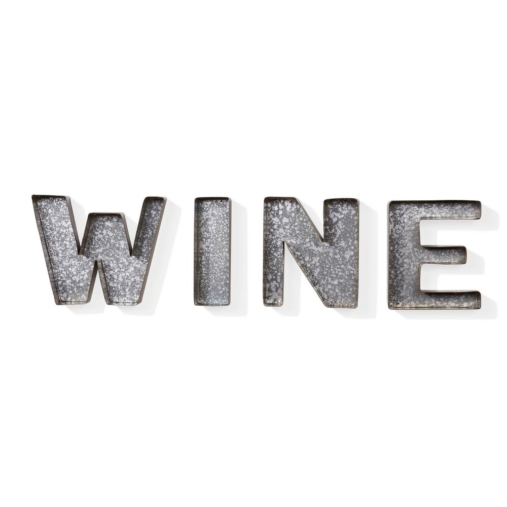 WINE Galvanized Sheet Metal Letter Set for Corks Bar ...