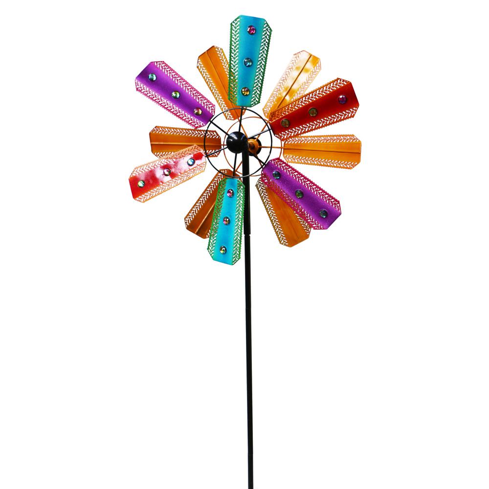 Alpine Corporation 86 In Tall Colorful Kinetic Wind Spinner