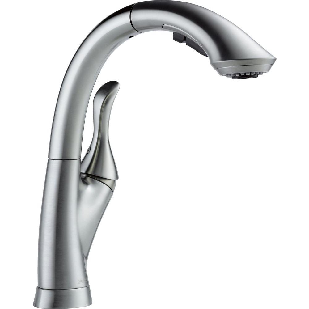 Delta Linden Single Handle Pull Out Sprayer Kitchen Faucet With