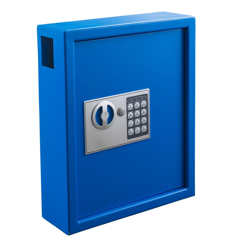 Adiroffice 40 Key Steel Digital Lock Key Cabinet Blue 680 40 Blu