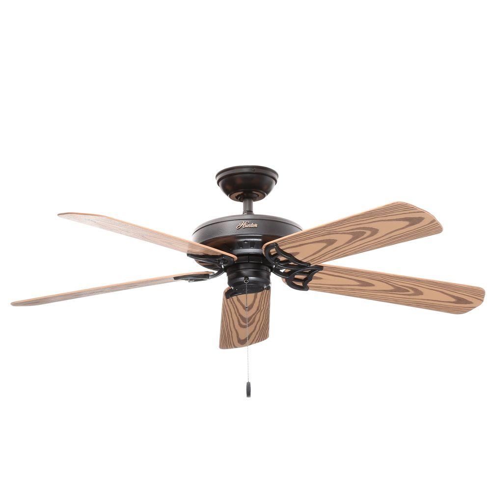 Hunter Bridgeport 52 In Indoor Outdoor Black Damp Rated Ceiling Fan