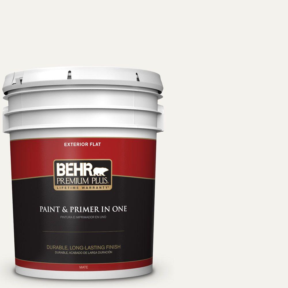 BEHR Premium Plus 5gal. PRW14 Bit of Sugar Flat Exterior Paint