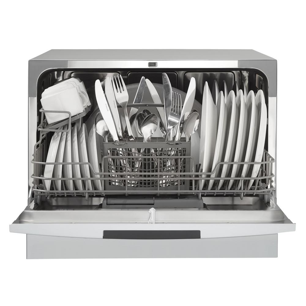 Danby 6 Place Setting Counter Top Dishwasher In Electronic Silver
