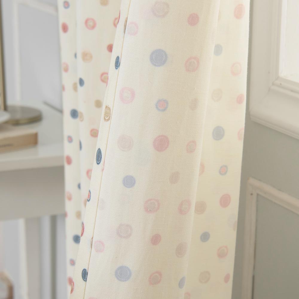 84 In L Blue Multi Color Dot Curtain Panel 2 Pack