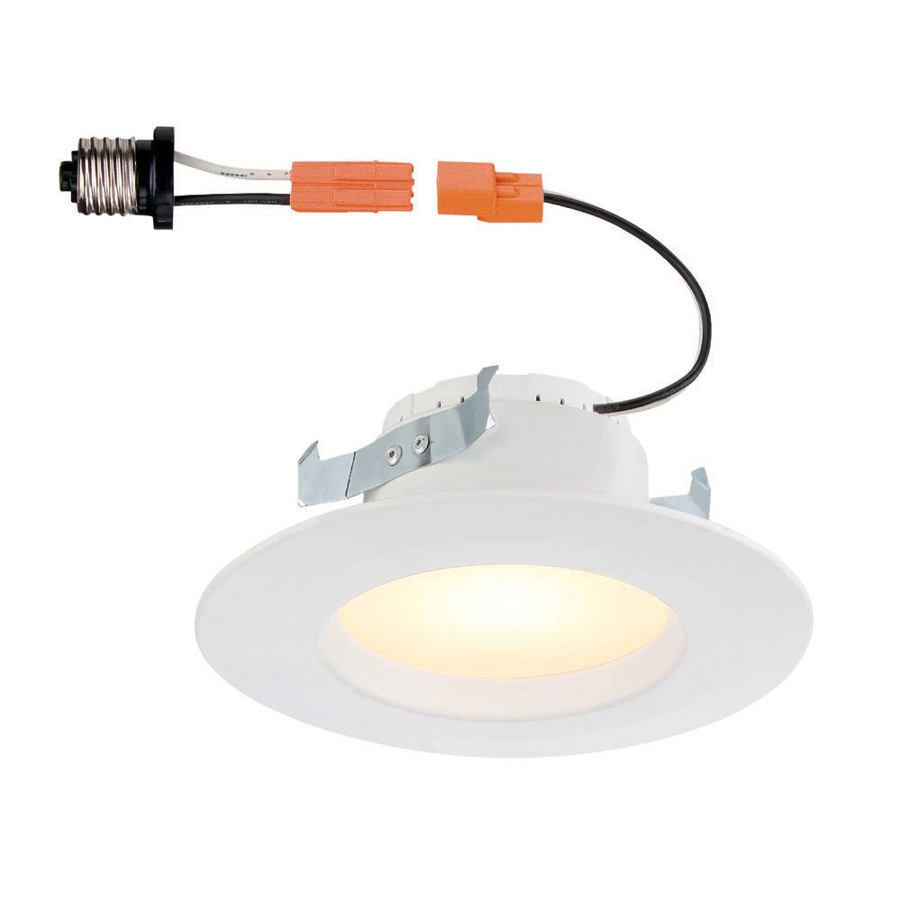 Commercial Electric 4 In White Integrated Led Recessed Trim 2700k Commercial Electric 4 In White Integrated Led Recessed Trim 2700k