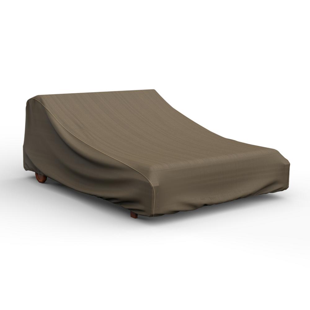 Budge NeverWet Hillside Black and Tan Double Patio Chaise Cover