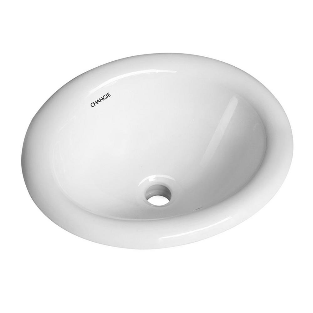 Boyel Living Bathroom Top Mount Vanity Sink Porcelain Drop In Basin White 17 In X 15 In Sink Type Sink Wall Mounted Bracket Cq1004w The Home Depot