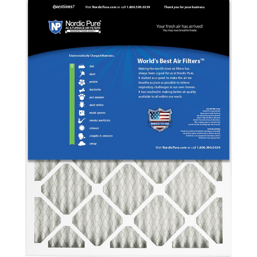 Nordic Pure 18x20x1 MERV 11 Pleated AC Furnace Air Filters 6 Pack