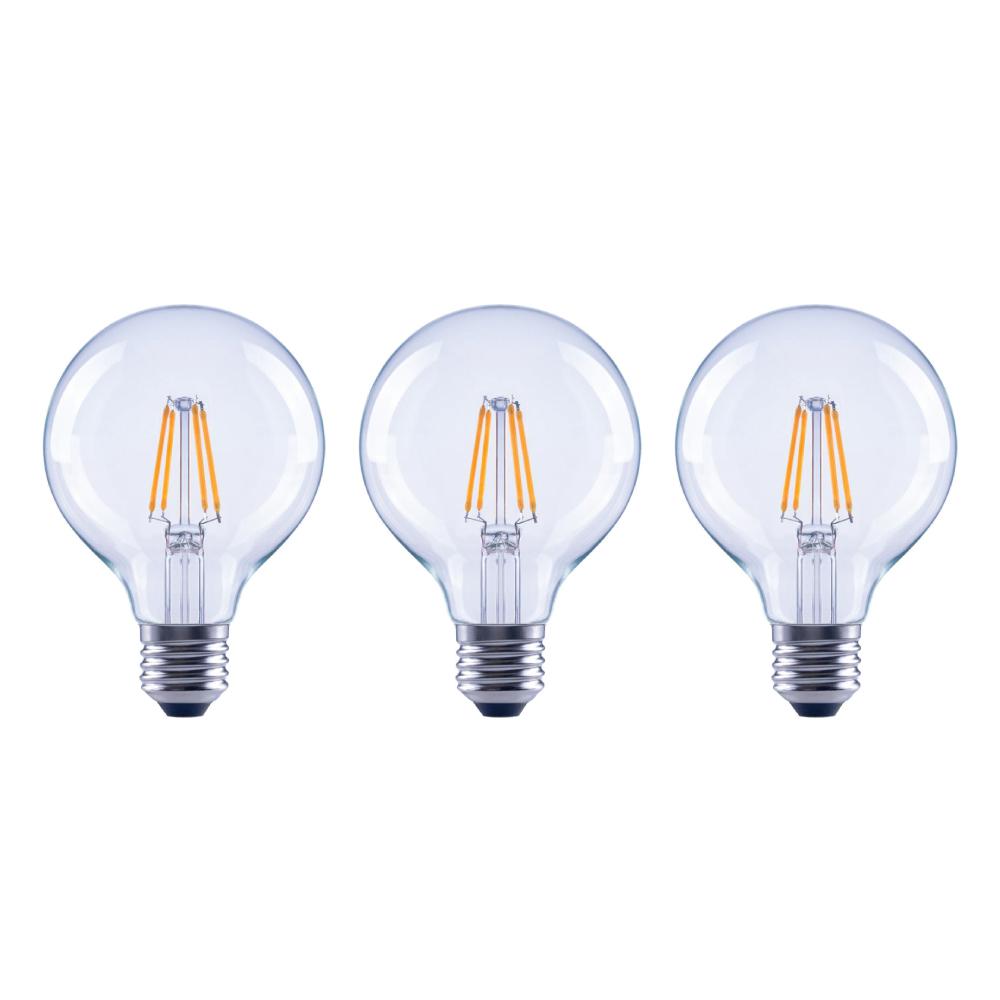 60 Watt Equivalent G25 Globe Dimmable Energy Star Clear Glass Filament Vintage Style Led Light Bulb Soft White 3 Pack