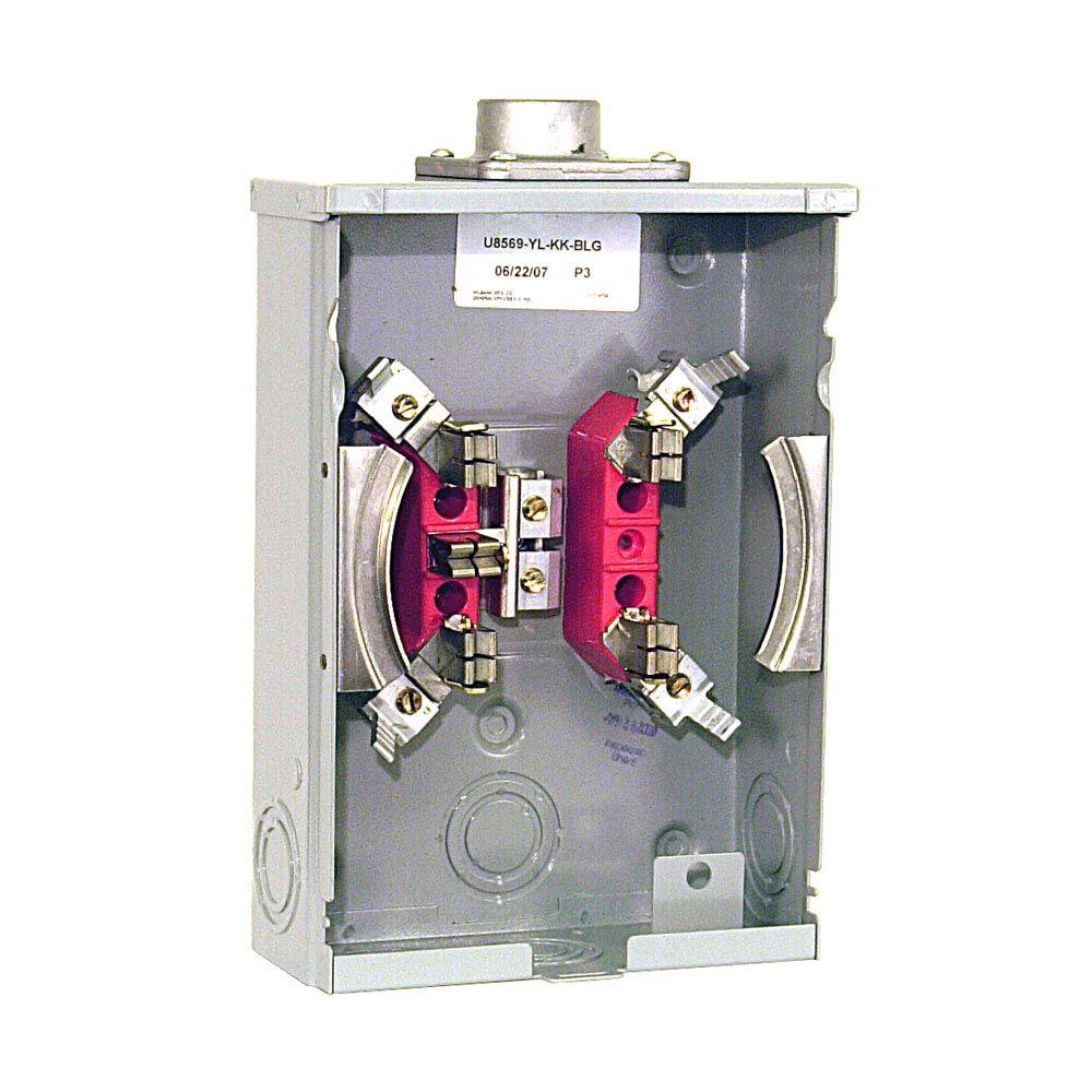 Milbank 125 Amp 5Terminal Ringless Overhead Horn Bypass Meter Socket