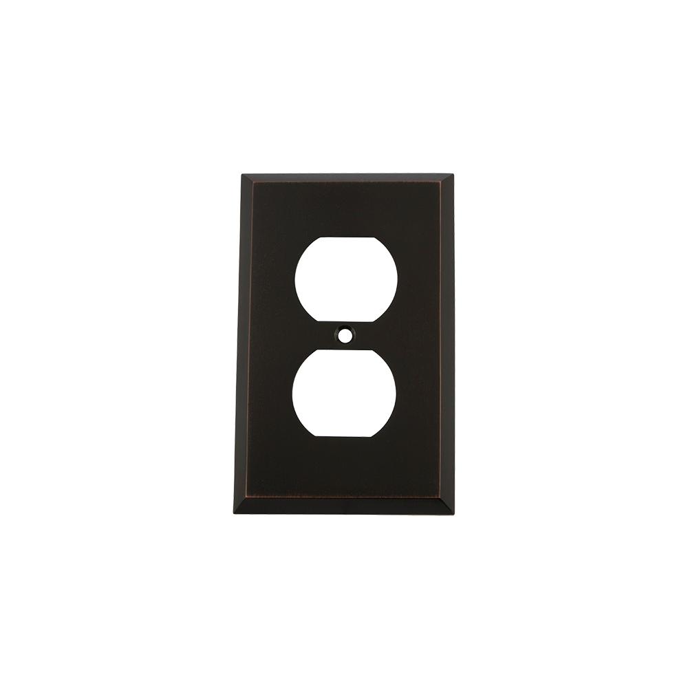 Nostalgic Warehouse New York Switch Plate with Outlet in Timeless Bronze by Nostalgic Warehouse