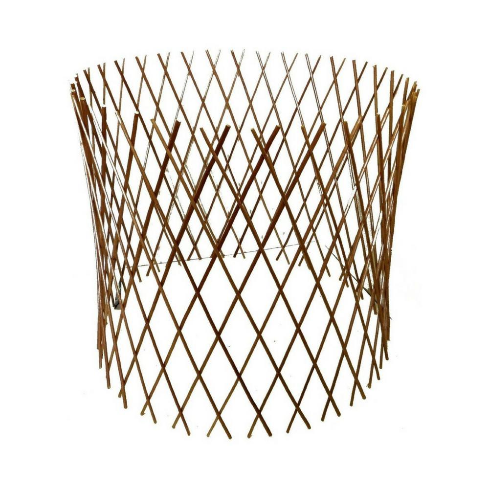 MGP 30 in. H x 60 in. Dia Peeled Willow Circular Lattice Trellis Fence ...