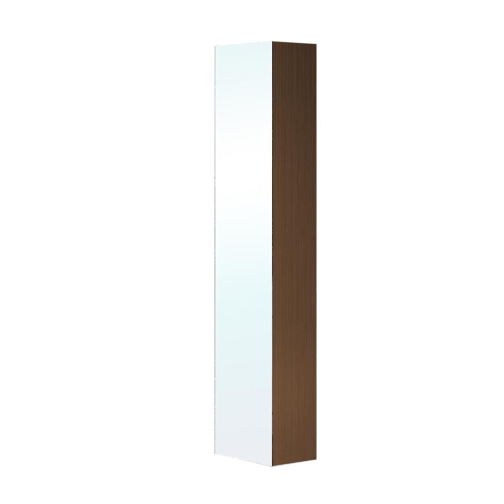 Bellaterra Home Chania 11 8 In W X 7 D 59 H Wall H Wall Mounted Linen Cabinet With Mirror In Walnut