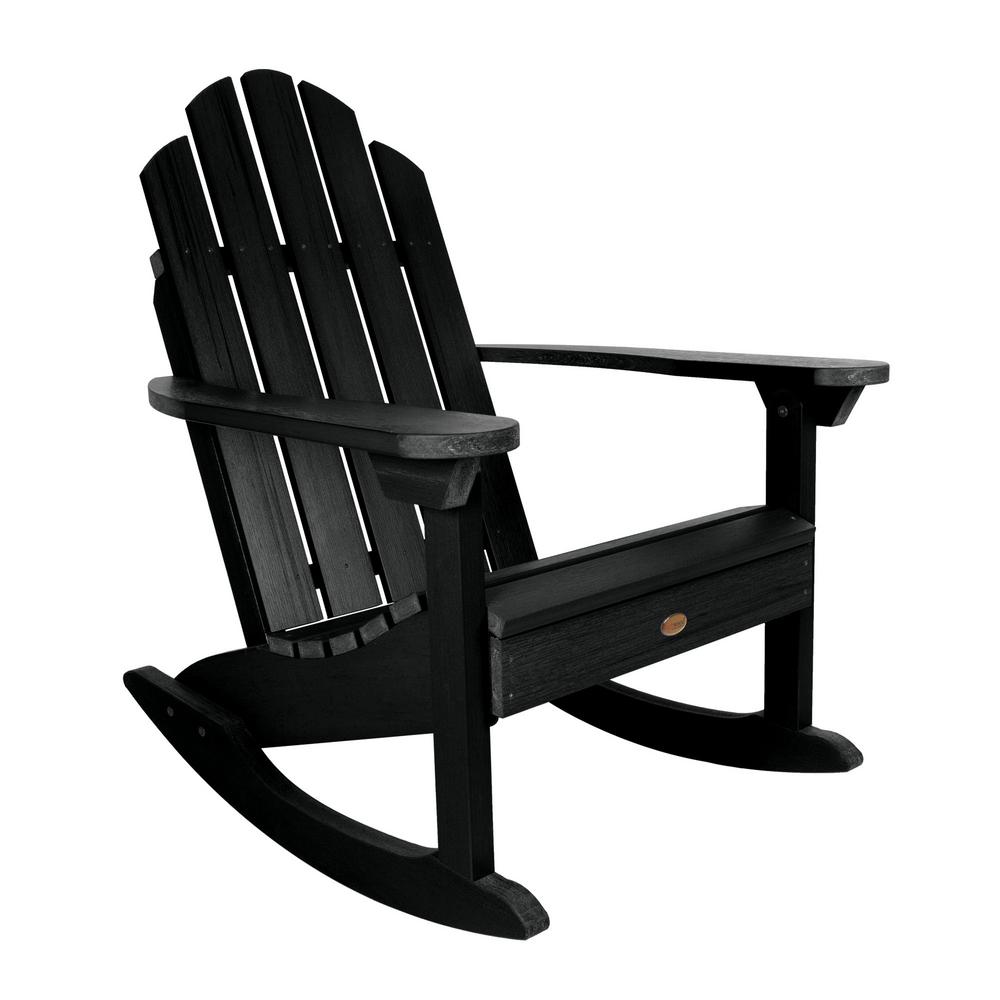 Highwood Classic Westport Black Recycled Plastic Outdoor Rocking Chair