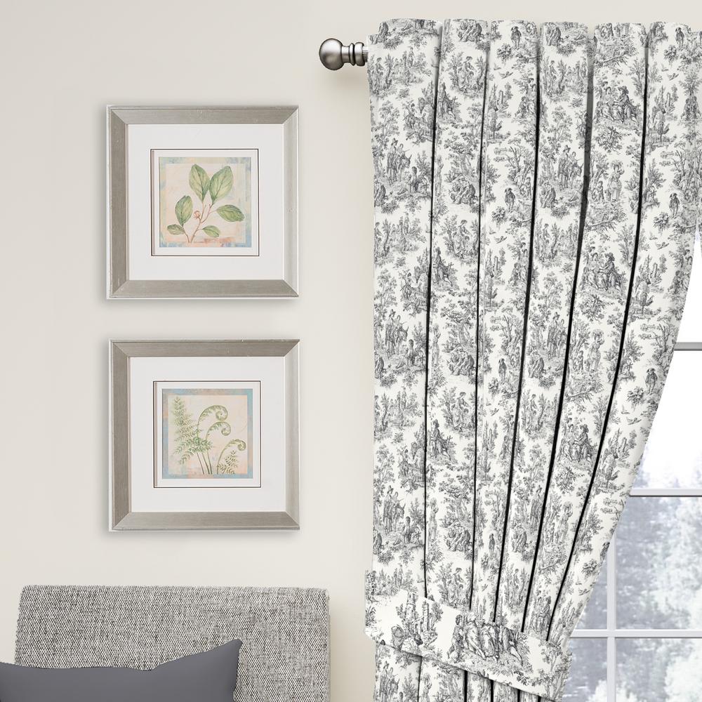 Waverly Charmed Life Toile Window Curtain Panel In Onxy 52 In W