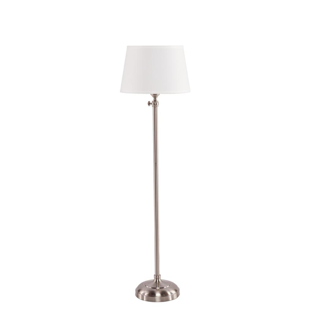 Unbranded Giovanni 60 in. Satin Steel Floor Lamp-HD88692 - The Home Depot