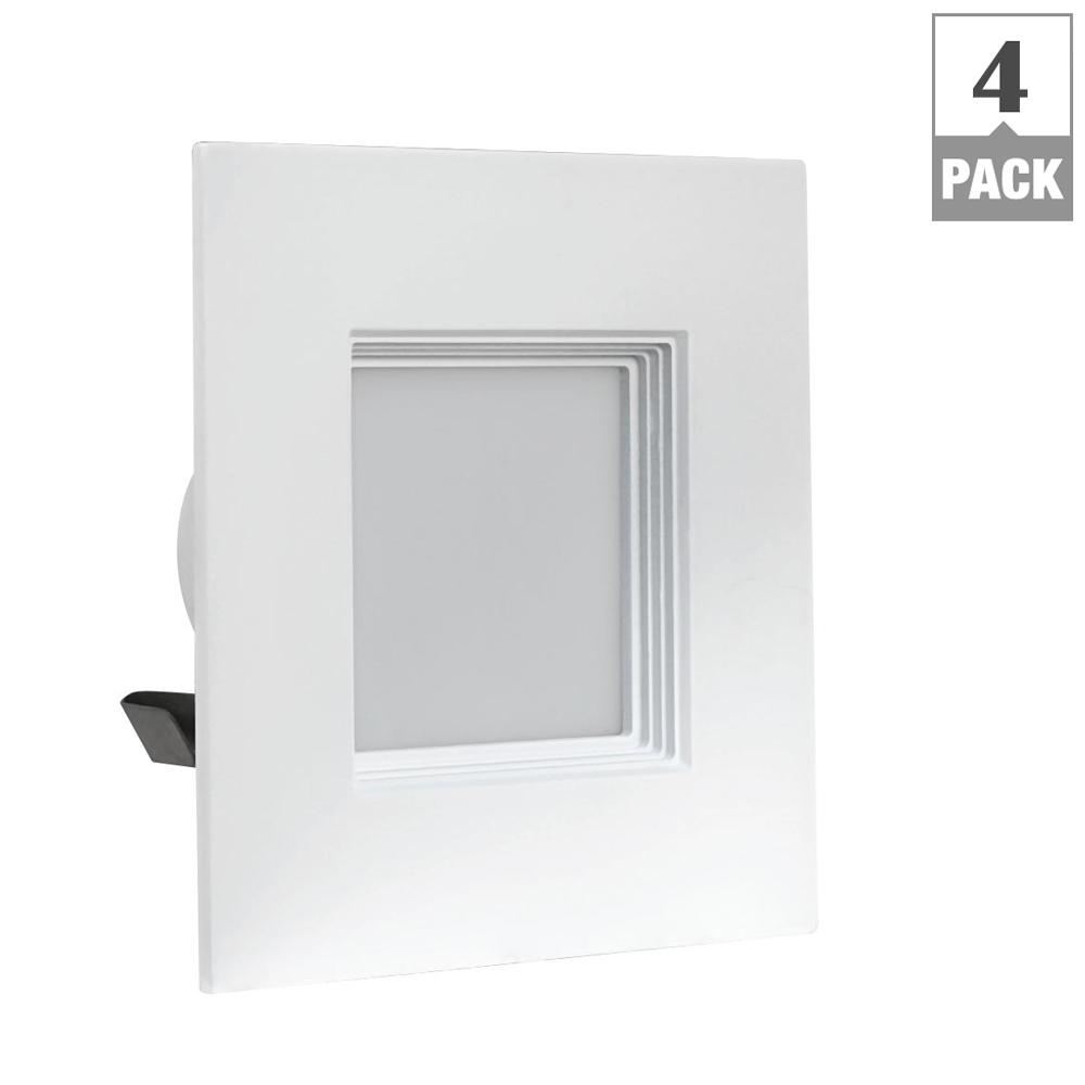 Feit Electric 50w Equivalent Warm White 4 In Square Trim Feit Electric 50w Equivalent Warm White 4 In Square Trim Recessed Retrofit Baffle R20