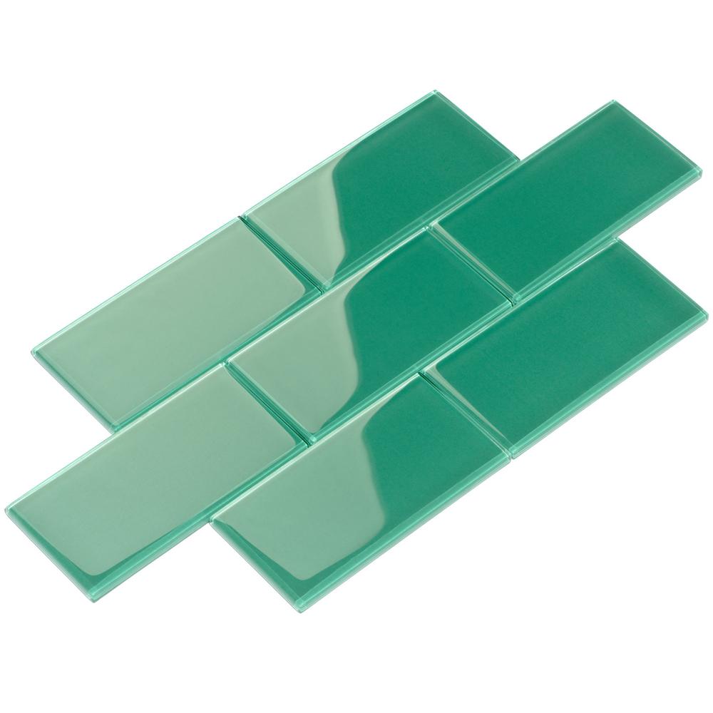 Gl Tile The Home Depot Emerald Green Subway 3 In X 6 8mm Gl Backsplash And Wall