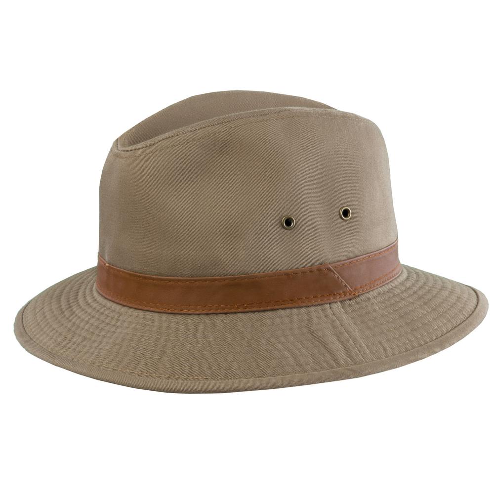 UPC 016698337823 product image for DPC Washed Twill Safari with Leather, Adult Unisex, Brown | upcitemdb.com