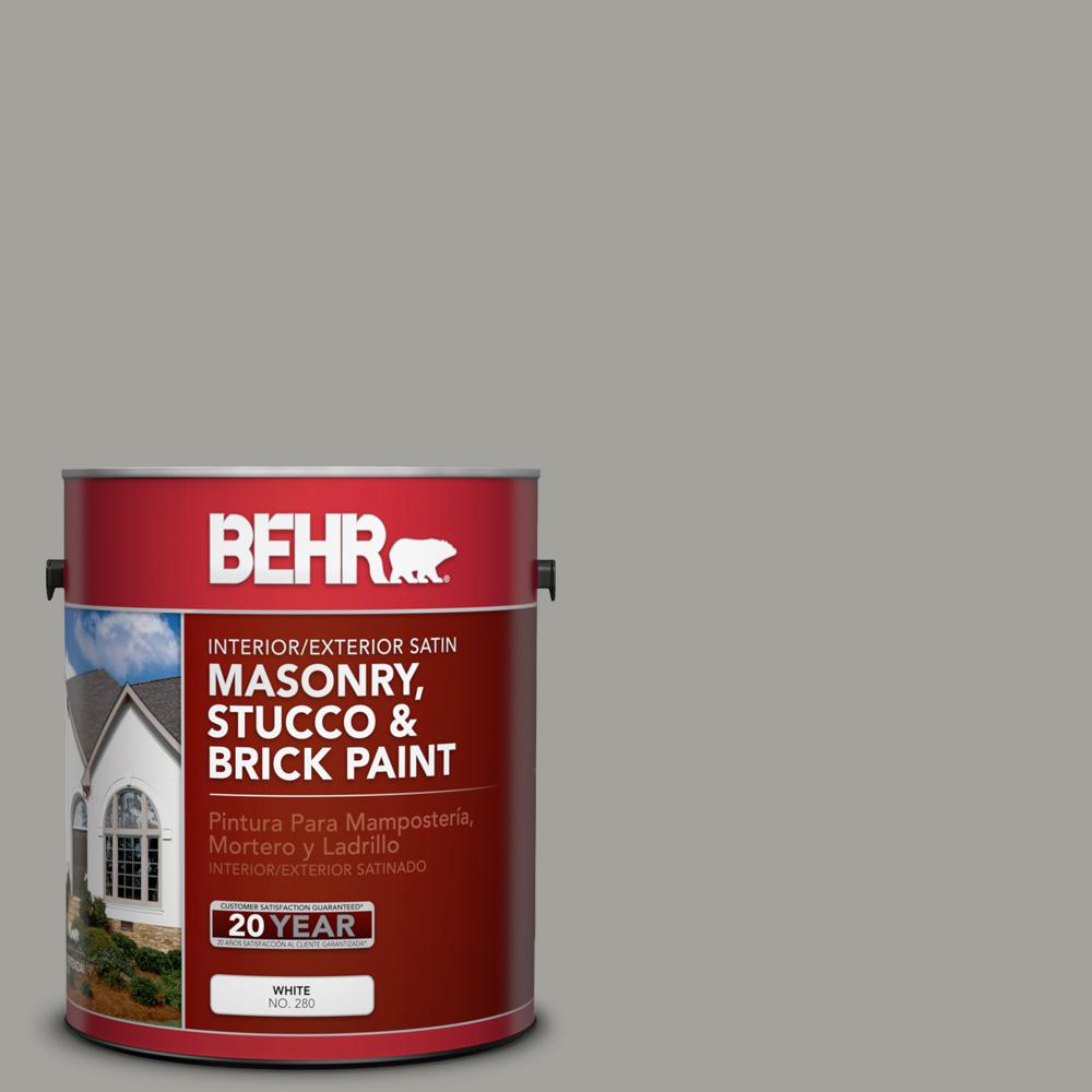 BEHR 1 gal. 6694 Silver Gray Satin Interior/Exterior Masonry, Stucco