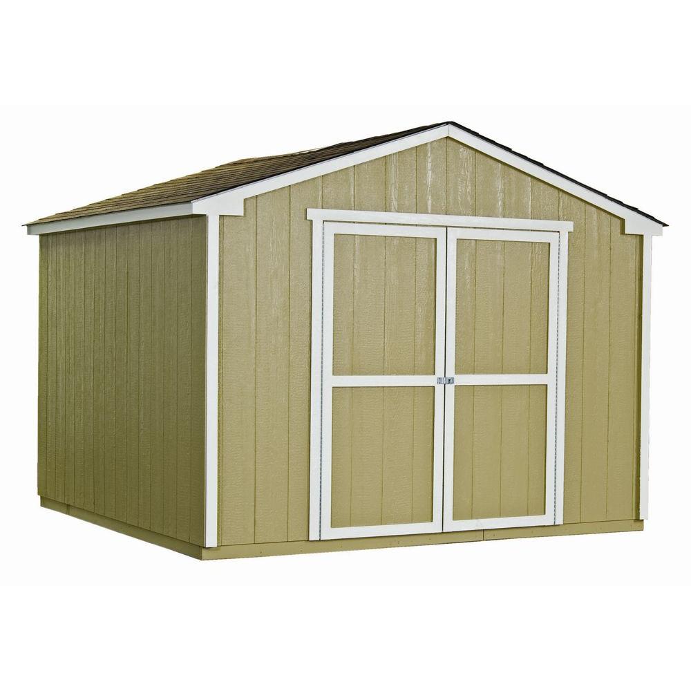 handy home products princeton 10 ft. x 10 ft. wood storage