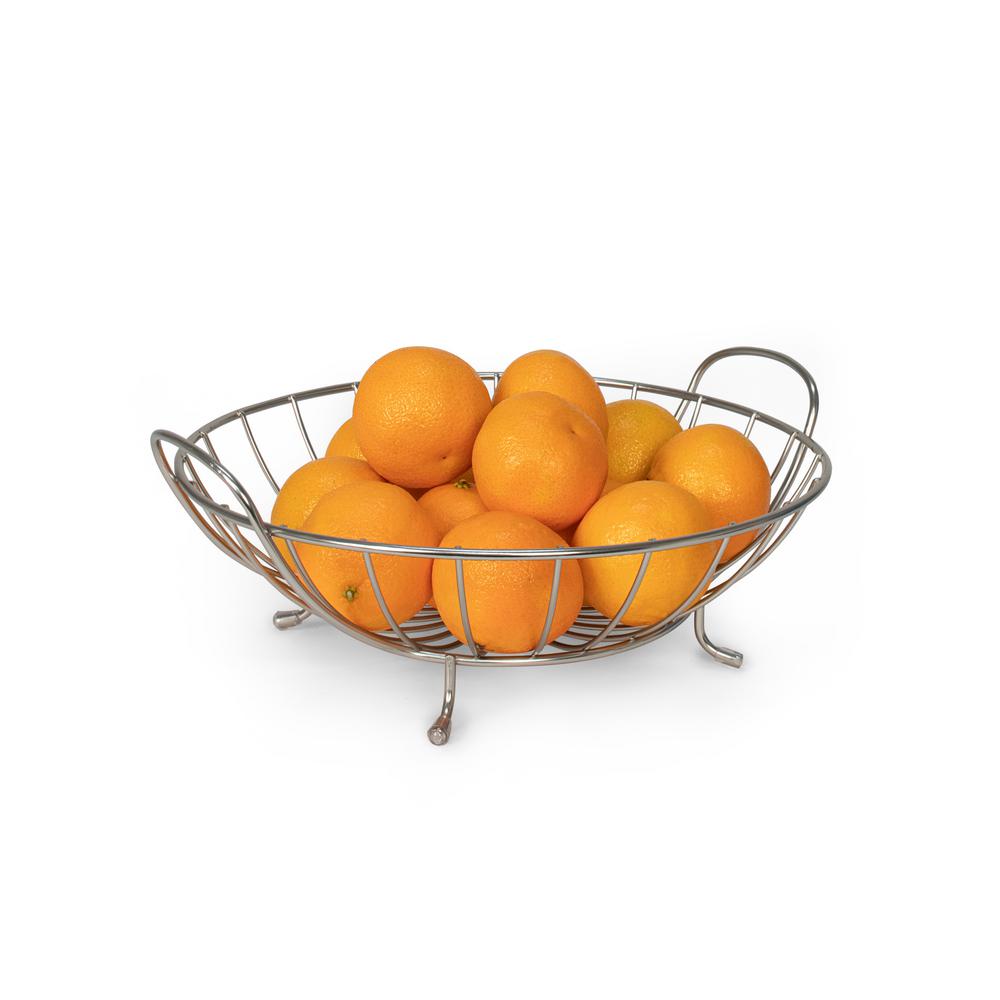 Spectrum Yumi Countertop Satin Nickel Fruit Bowl Basket Produce